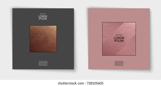 Modern and stylish minimal design. Copper glossy background. Metallic texture. Bronze metal texture. Rose quartz pattern. Abstract shiny background. Luxury sparkling background for holiday, invitation