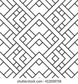 Modern stylish monochrome texture. Seamless black and white square  pattern. 