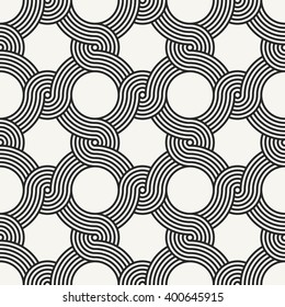 Modern stylish outlined circular background - vector seamless pattern
