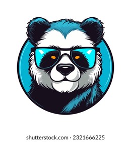 A modern and stylish panda wearing sunglasses vector clip art illustration, blending the cuteness of the panda with a dash of urban flair, an excellent choice for streetwear brands and trendy merchand