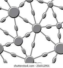 Modern stylish pattern of mesh. Repeating abstract background with connected circles