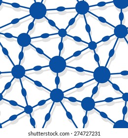 Modern stylish pattern of mesh. Repeating abstract background with connected circles