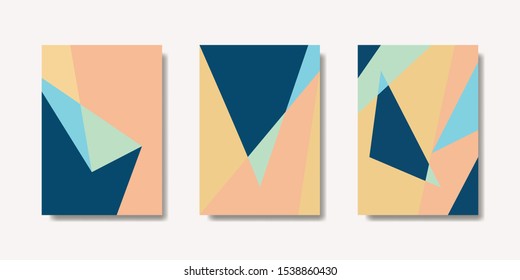 Modern and stylish poster templates with organic abstract shapes in pastel colors. Contemporary collage wedding invitations, flyers, newsletter, poster, greeting cards, packaging and branding design.