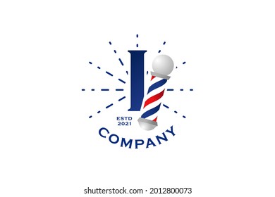 Modern, Stylish and Professional illustration logo design initial B Barbershop.