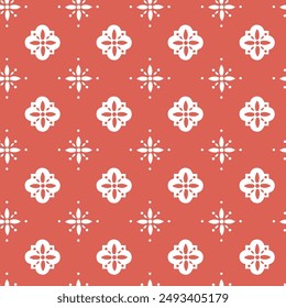 Modern stylish Repeating abstract pattern with chaotic strokes. Seamless vector decorative pattern with ornament motif onred Background. used for textile.