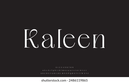 Modern Stylish Serif Balanced Elegant Font Alphabet Vector