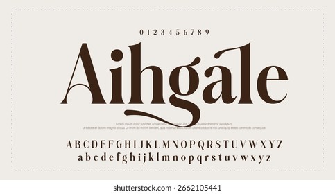 Estilo moderno Serif Balanced Elegant Font Alfabeto Vector ABC