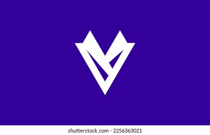 Modern stylish sharp V letter design