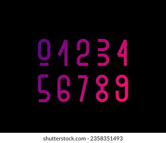 Modern stylish space font. Numbers. Futuristic figures. Vector symbols on a black background.