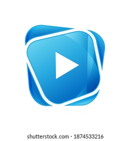 diseño moderno de medios de comunicación de estilo moderno botón de reproducción logotipo icono de diseño gráfico vectorial