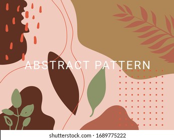 Modern and stylish template with leaf floral and organic abstract shapes colors. stock illustration