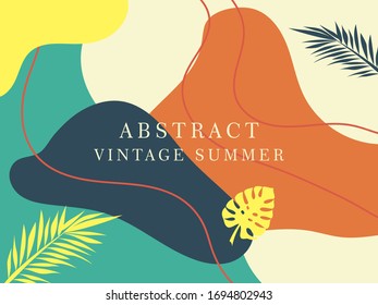 Modern and stylish template with organic abstract shapes colors. stock illustration. Abstract Summer Collection VINTAGE  BACKGROUND MODERN 