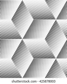 Modern stylish texture with black rhombuses, squares. Seamless pattern. Repeating geometric tiles. Vector black and white pattern.