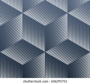 Modern stylish texture with black rhombuses, squares. Seamless pattern. Repeating geometric tiles. Vector blue and white pattern.