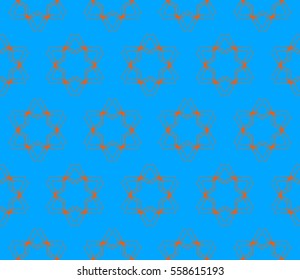Modern stylish texture in blue and red colors. Stylish background with fancy elements. Vector seamless pattern.