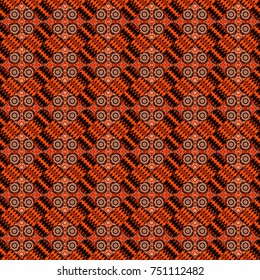Modern stylish texture with brown, orange and black tiles. Vector seamless pattern. Simple graphic design. Repeating geometric tile pattern. Trendy hipster geometry.