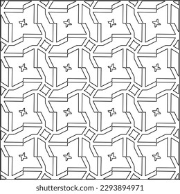  Modern stylish texture. Composition from regularly repeating geometrical element. Black and white pattern for web page, textures, card, poster, fabric, textile.. Vector illustrations.