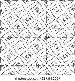 Modern stylish texture. Composition from regularly repeating geometrical element. Black and white pattern for web page, textures, card, poster, fabric, textile.. Vector illustrations.