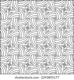  Modern stylish texture. Composition from regularly repeating geometrical element. Black and white pattern for web page, textures, card, poster, fabric, textile.. Vector illustrations.