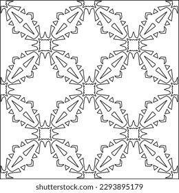  Modern stylish texture. Composition from regularly repeating geometrical element. Black and white pattern for web page, textures, card, poster, fabric, textile.. Vector illustrations.