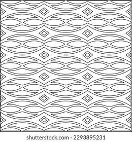  Modern stylish texture. Composition from regularly repeating geometrical element. Black and white pattern for web page, textures, card, poster, fabric, textile.. Vector illustrations.