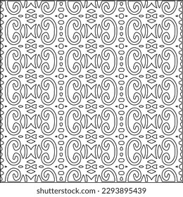  Modern stylish texture. Composition from regularly repeating geometrical element. Black and white pattern for web page, textures, card, poster, fabric, textile.. Vector illustrations.