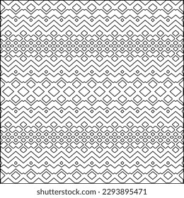  Modern stylish texture. Composition from regularly repeating geometrical element. Black and white pattern for web page, textures, card, poster, fabric, textile.. Vector illustrations.