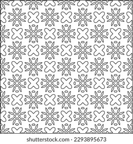  Modern stylish texture. Composition from regularly repeating geometrical element. Black and white pattern for web page, textures, card, poster, fabric, textile.. Vector illustrations.