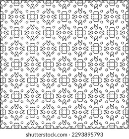  Modern stylish texture. Composition from regularly repeating geometrical element. Black and white pattern for web page, textures, card, poster, fabric, textile.. Vector illustrations.