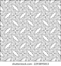  Modern stylish texture. Composition from regularly repeating geometrical element. Black and white pattern for web page, textures, card, poster, fabric, textile.. Vector illustrations.