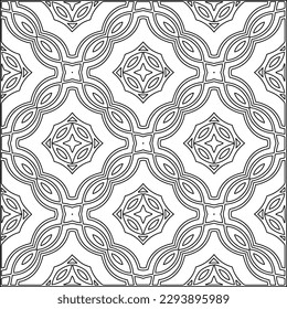  Modern stylish texture. Composition from regularly repeating geometrical element. Black and white pattern for web page, textures, card, poster, fabric, textile.. Vector illustrations.