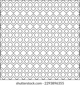  Modern stylish texture. Composition from regularly repeating geometrical element. Black and white pattern for web page, textures, card, poster, fabric, textile.. Vector illustrations.