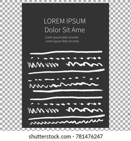 Modern stylish texture cover on transparent background. Simple watercolor brushes style shapes. Eps10. -stock vector