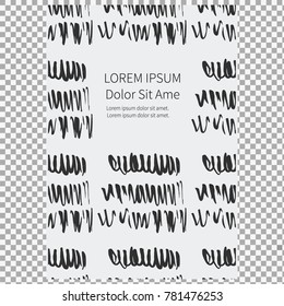 Modern stylish texture cover on transparent background. Simple watercolor brushes style shapes. Eps10. -stock vector