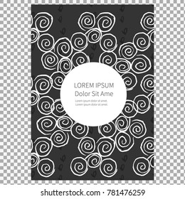 Modern stylish texture cover on transparent background. Simple watercolor brushes style shapes. Eps10. -stock vector