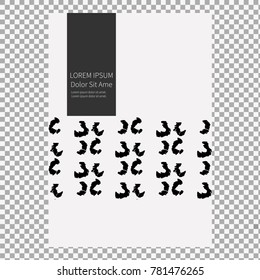 Modern stylish texture cover on transparent background. Simple watercolor brushes style shapes. Eps10. -stock vector