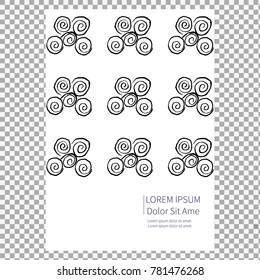 Modern stylish texture cover on transparent background. Simple watercolor brushes style shapes. Eps10. -stock vector