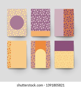 Modern stylish texture covers design set.