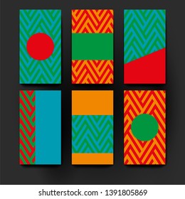 Modern stylish texture covers design set.