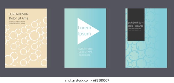Modern stylish texture covers design set. Simple watercolor brushes style shapes. Eps10. -stock vector