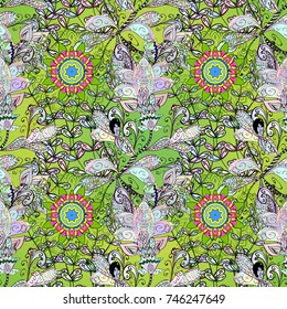 Modern stylish texture. Flower pattern vector, green, neutral and gray line graphic pattern abstract vector background.