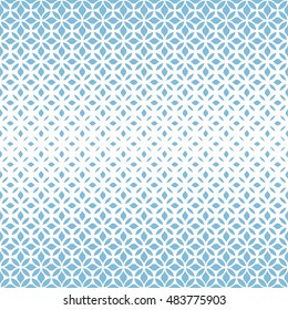 Modern stylish texture with flowers. Seamless vector pattern. Repeating geometric tiles. Blue and white ornament