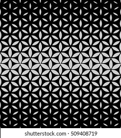 Modern stylish texture with flowers. Seamless vector pattern. Repeating geometric tiles. Black and grey ornament