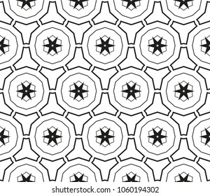 Modern stylish texture. Repeating abstract background with chaotic strokes.Vector monochrome seamless pattern