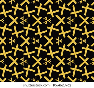 Modern stylish texture. Repeating abstract background with chaotic strokes.Vector monochrome seamless pattern