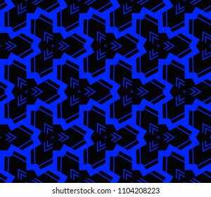 Modern stylish texture. Repeating abstract background with chaotic strokes.Vector monochrome seamless pattern
