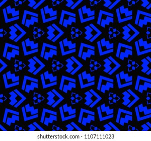 Modern stylish texture. Repeating abstract background with chaotic strokes.Vector monochrome seamless pattern
