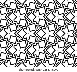 Modern stylish texture. Repeating abstract background with chaotic strokes.Vector monochrome seamless pattern