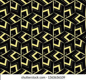 Modern stylish texture. Repeating abstract background with chaotic strokes.Vector monochrome seamless pattern