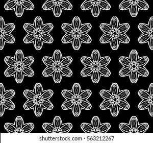 Modern stylish texture. Repeating abstract background with chaotic strokes.Vector monochrome seamless pattern